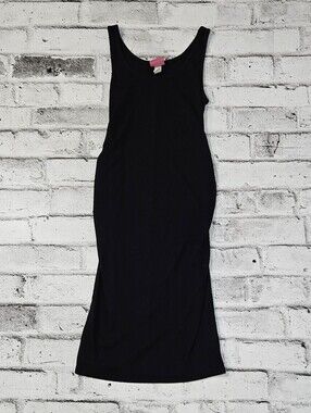 Paisley Sky Maternity Black Ribbed Tank Midi Dress Size M